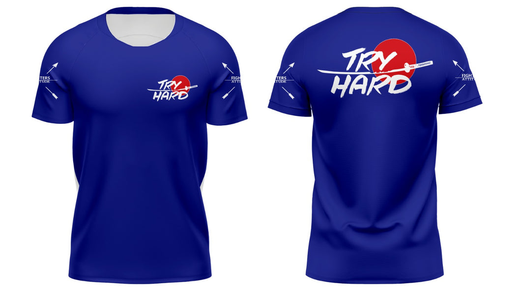 Rashguard Try Hard kurzarm- Blau