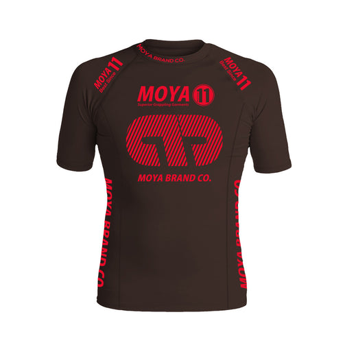 Rashguard Team Moya 23 Kurzer Manga - Brown