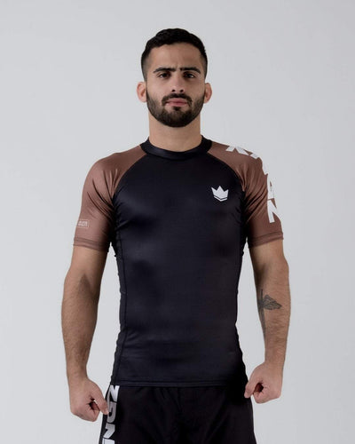 Rashguard Kingz rangierte Performance Kurzarm - Brown