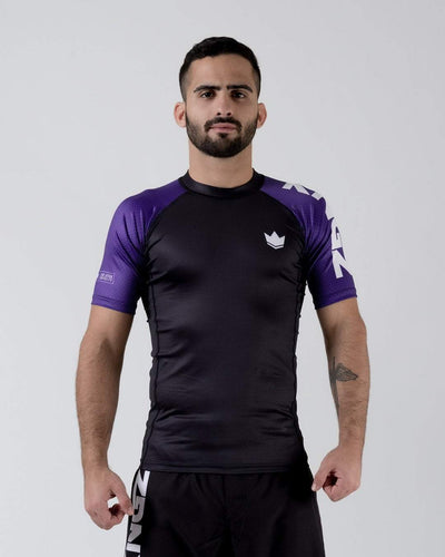 Rashguard Kingz legte die Performance Kurzärmel - lila